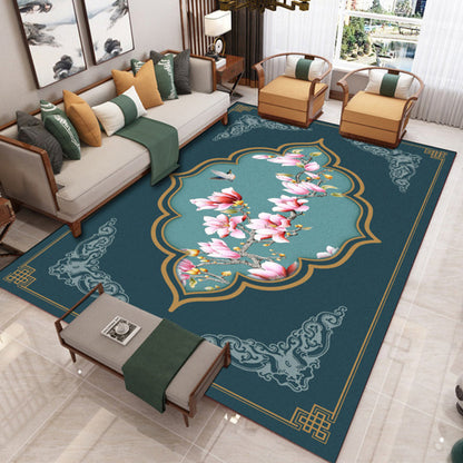 Traditional Chinoiserie Rug Multicolor Landscape Print Rug Pet Friendly Washable Non-Slip Carpet for Home Navy Clearhalo 'Area Rug' 'Rug' 2170439