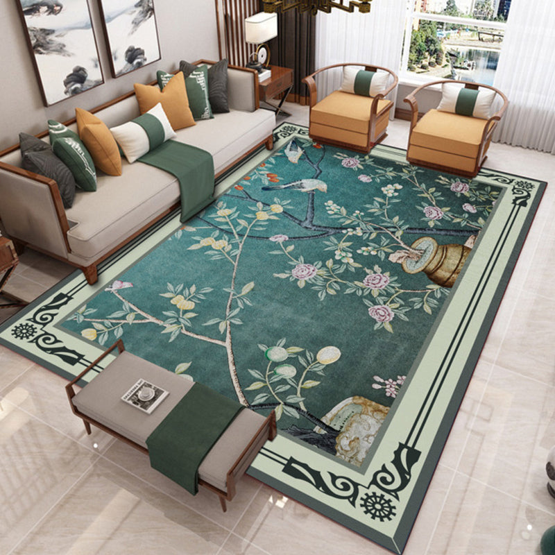 Traditional Chinoiserie Rug Multicolor Landscape Print Rug Pet Friendly Washable Non-Slip Carpet for Home Green Clearhalo 'Area Rug' 'Rug' 2170451