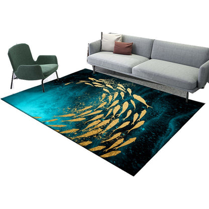 Enchanting 3D Natural Scene Rug Multicolor Asian Rug Synthetics Pet Friendly Stain Resistant Non-Slip Backing Rug for Living Room