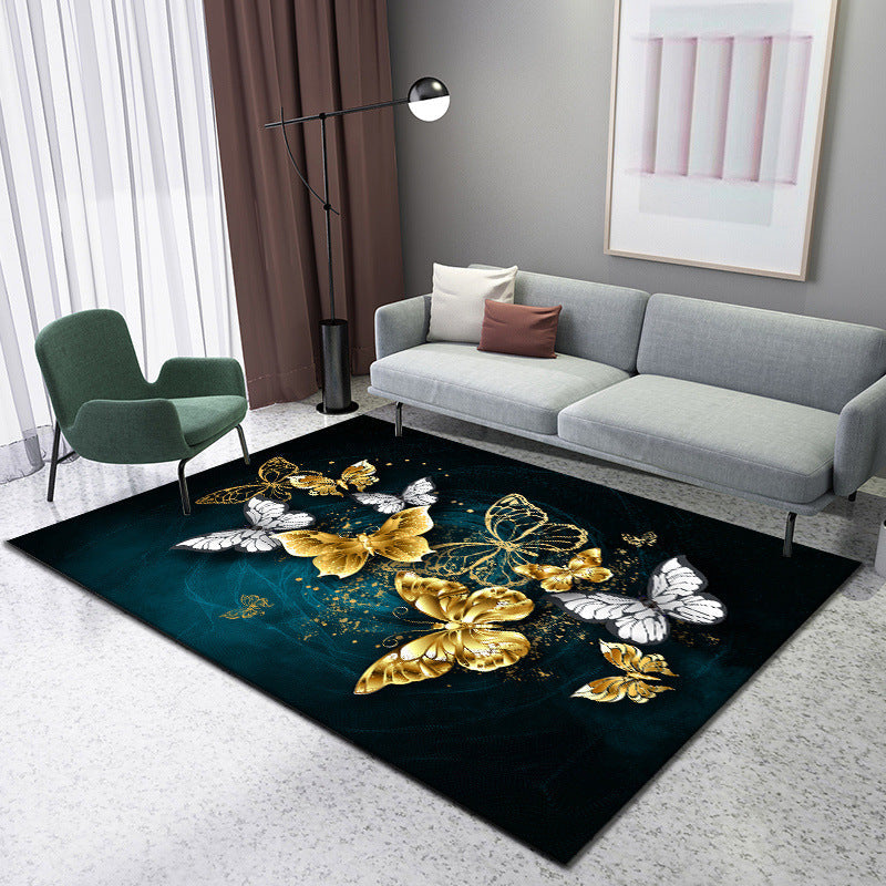 Enchanting 3D Natural Scene Rug Multicolor Asian Rug Synthetics Pet Friendly Stain Resistant Non-Slip Backing Rug for Living Room
