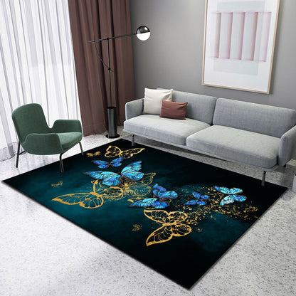 Enchanting 3D Natural Scene Rug Multicolor Asian Rug Synthetics Pet Friendly Stain Resistant Non-Slip Backing Rug for Living Room