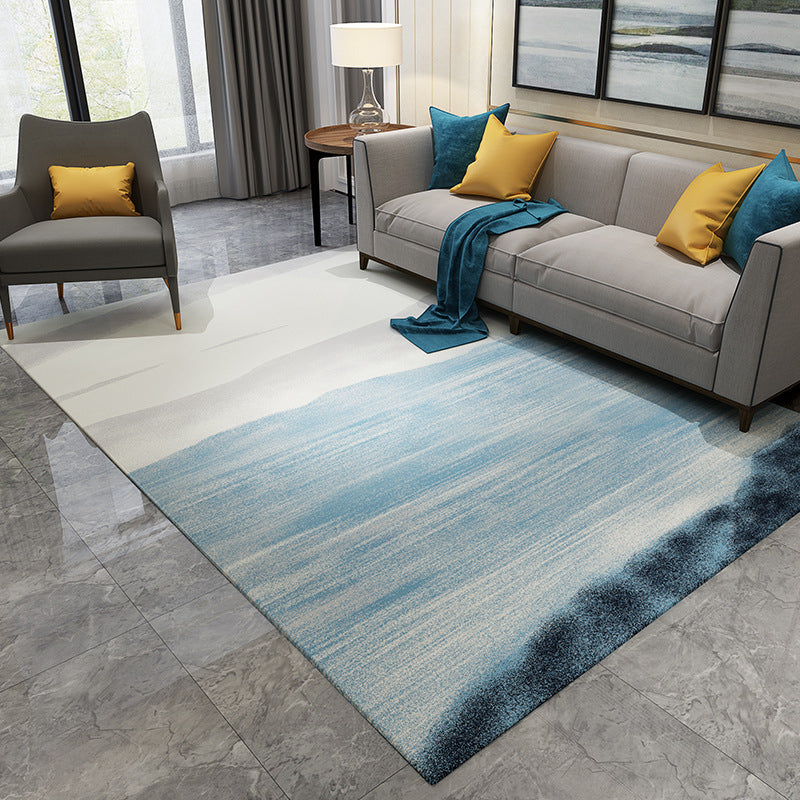 Cyberpunk Abstract Lines Print Rug Multi-Color Polypropylene Rug Stain Resistant Non-Slip Pet Friendly Carpet for Home