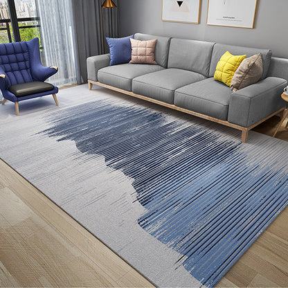 Cyberpunk Abstract Lines Print Rug Multi-Color Polypropylene Rug Stain Resistant Non-Slip Pet Friendly Carpet for Home