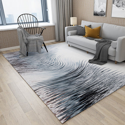 Cyberpunk Abstract Lines Print Rug Multi-Color Polypropylene Rug Stain Resistant Non-Slip Pet Friendly Carpet for Home