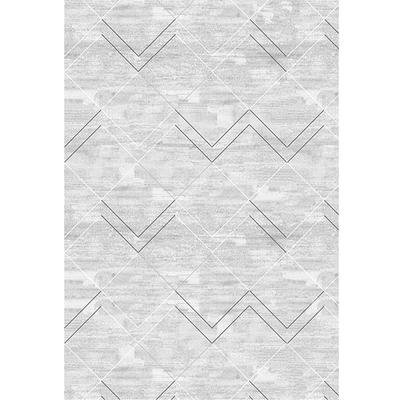 Grey Trellis Area Rug Polyester Minimalist Carpet Non-Slip Backing Pet Friendly Stain Resistant Indoor Rug for Living Room
