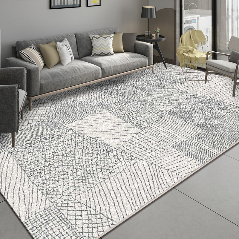 Multi Color Rustic Effect Rug Synthetics Cyberpunk Rug Stain Resistant Non-Slip Machine Washable Rug for Guest Room - Grey - Clearhalo - 'Area Rug' - 'Rug' - 2170569