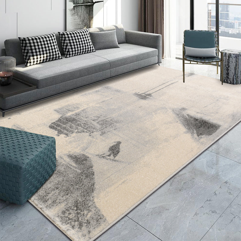 Industrial Dining Room Rug Multi Colored Fading Effect Carpet Polypropylene Machine Washable Anti-Slip Pet Friendly Rug