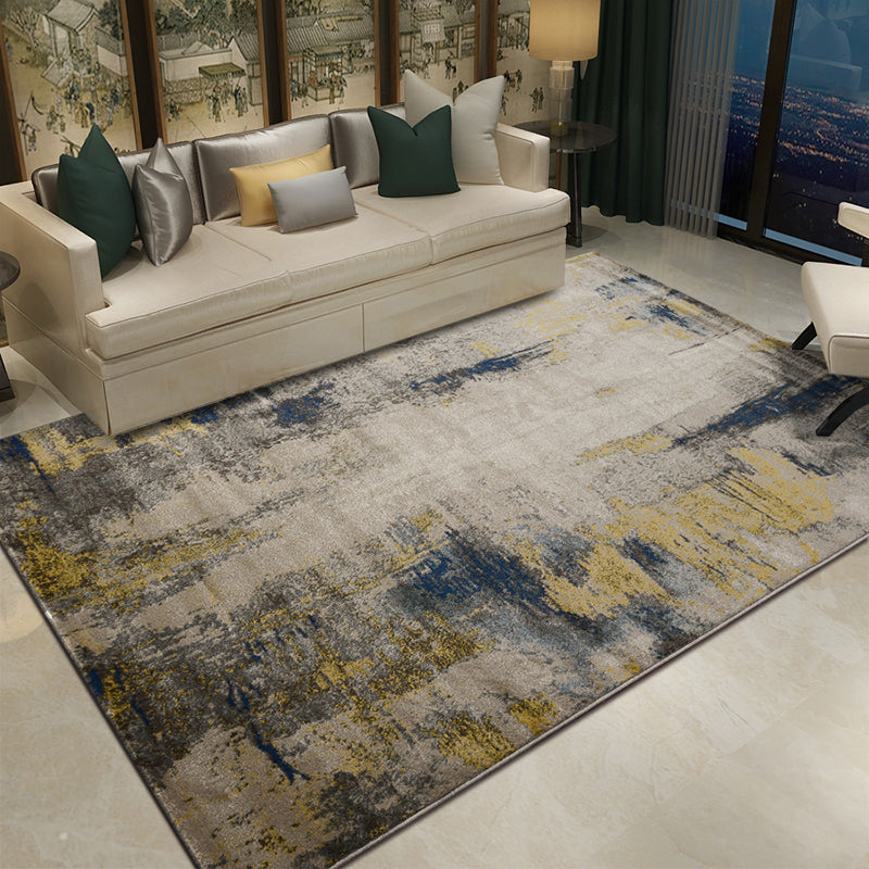 Olden Rustic Look Rug Multi Color Cyberpunk Carpet Polyester Stain Resistant Machine Washable Anti-Slip Backin