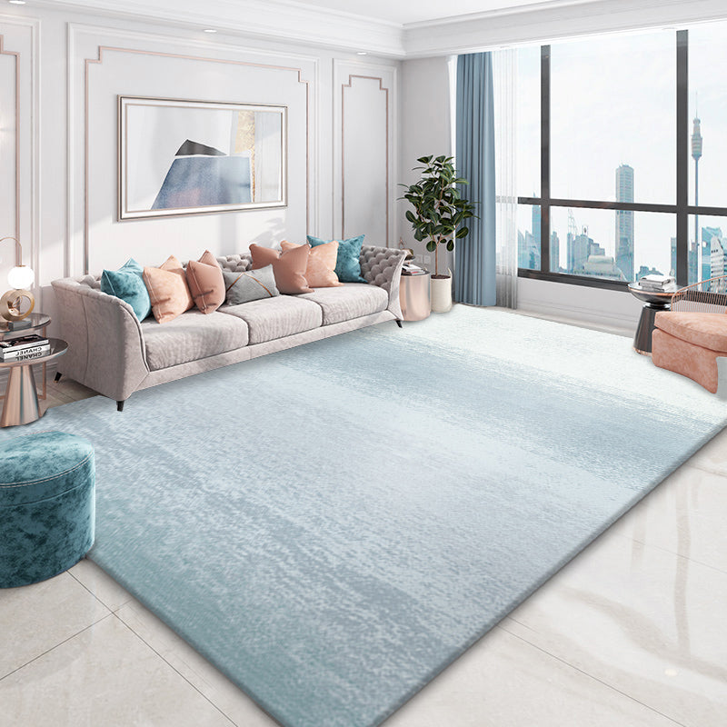 Minimal Multi-Color Plain Rug Polyester Steampunk Rug Washable Stain Resistant Anti-Slip Backing Carpet for Living Room - Lake Blue - Clearhalo - 'Area Rug' - 'Rug' - 2171009