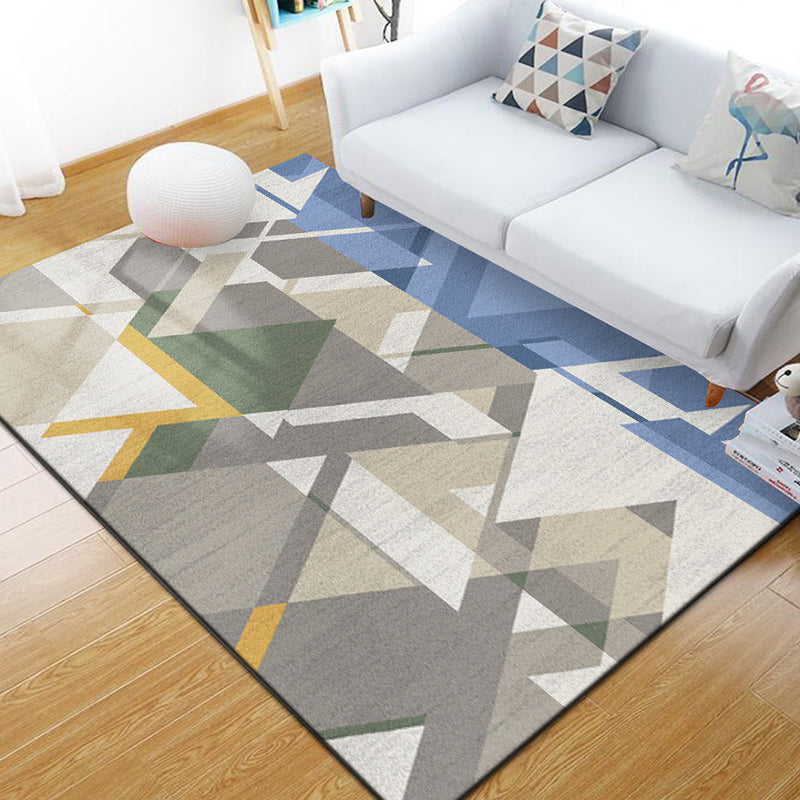 Stylish Multi Colored Industrial Rug Polyester Geometric Rug Pet Friendly Non-Slip Backing Stain Resistant Rug for Home Decor Blue Clearhalo 'Area Rug' 'Rug' 2171050