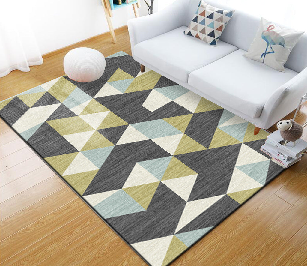 Stylish Multi Colored Industrial Rug Polyester Geometric Rug Pet Friendly Non-Slip Backing Stain Resistant Rug for Home Decor Clearhalo 'Area Rug' 'Rug' 2171057
