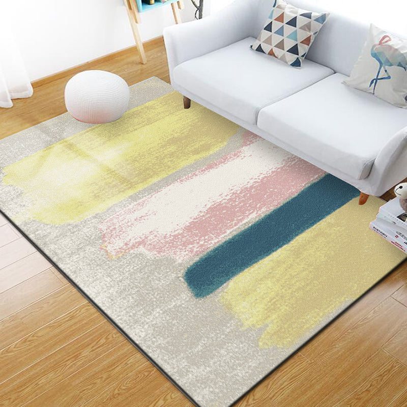 Stylish Multi Colored Industrial Rug Polyester Geometric Rug Pet Friendly Non-Slip Backing Stain Resistant Rug for Home Decor Pink Clearhalo 'Area Rug' 'Rug' 2171058