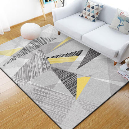 Stylish Multi Colored Industrial Rug Polyester Geometric Rug Pet Friendly Non-Slip Backing Stain Resistant Rug for Home Decor Light Gray Clearhalo 'Area Rug' 'Rug' 2171065