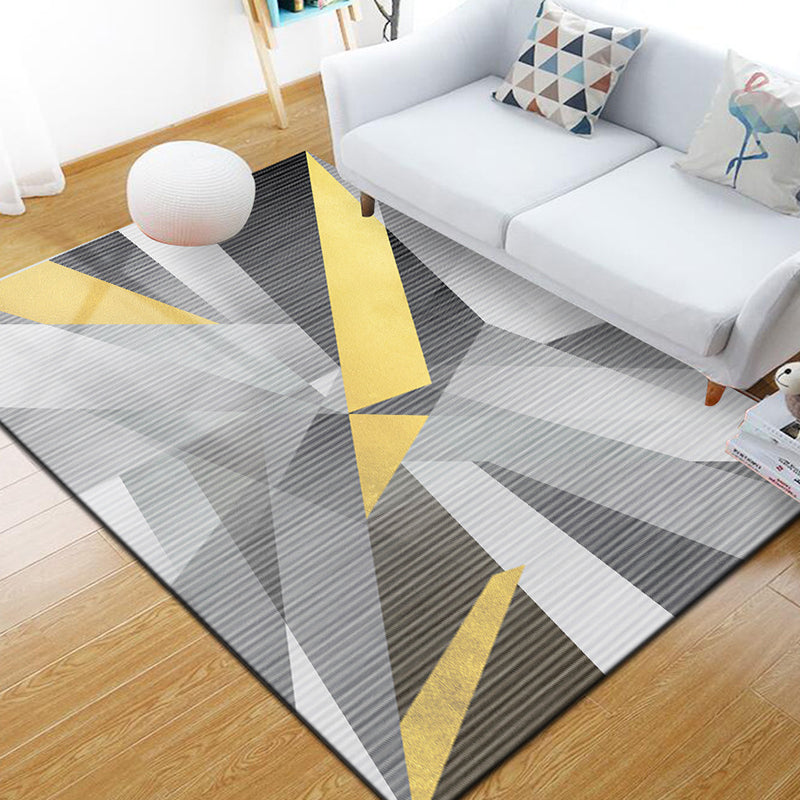 Stylish Multi Colored Industrial Rug Polyester Geometric Rug Pet Friendly Non-Slip Backing Stain Resistant Rug for Home Decor Grey Clearhalo 'Area Rug' 'Rug' 2171068