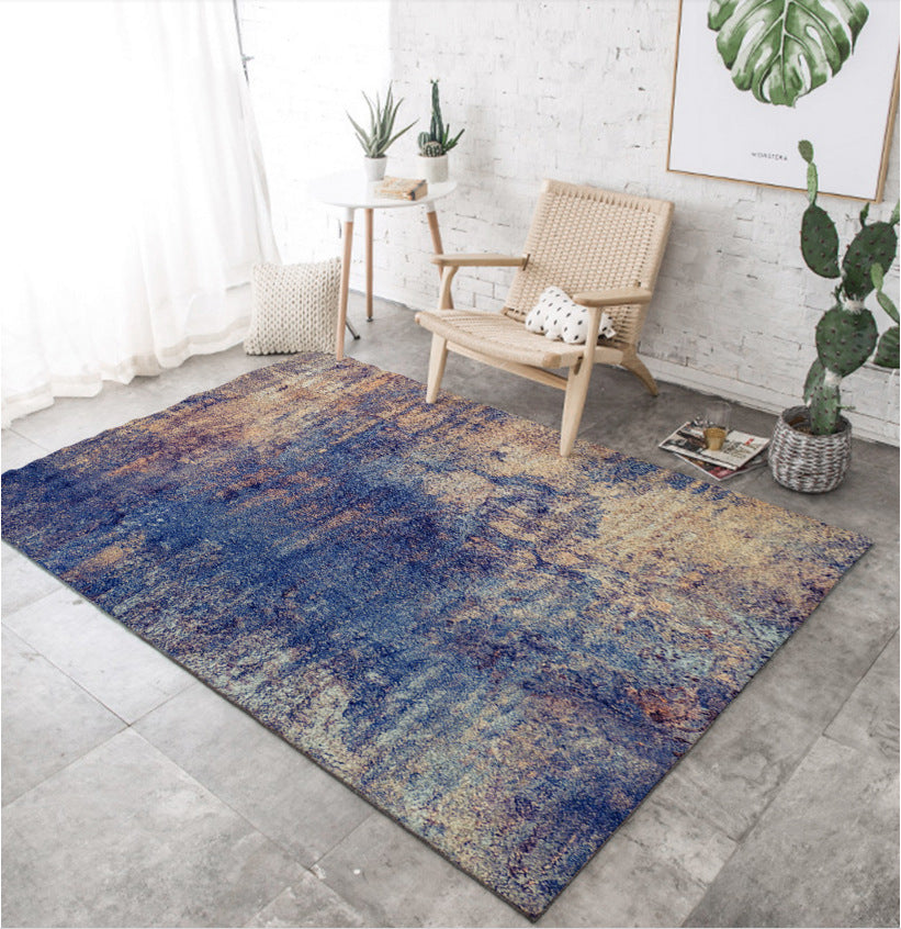 Industrial Style Home Rug Multi-Color Expressionism Carpet Synthetics Anti-Slip Pet Friendly Machine Washable Rug