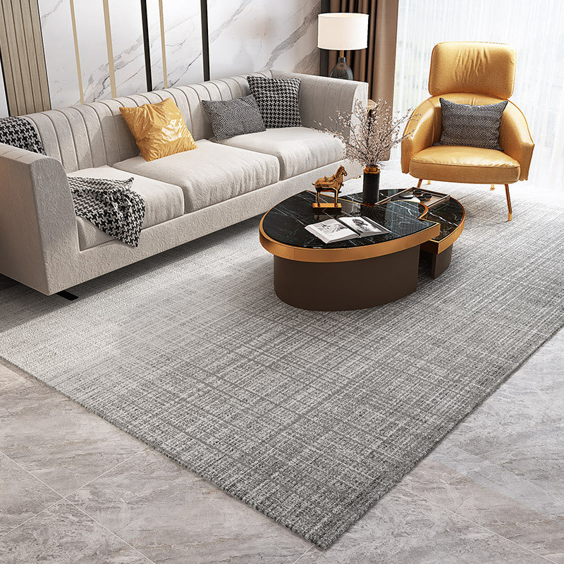 Simple Multicolor Plain Rug Polyester Industrial Area Carpet Washable Anti-Slip Stain Resistant Rug for Great Room Grey Clearhalo 'Area Rug' 'Rug' 2171126
