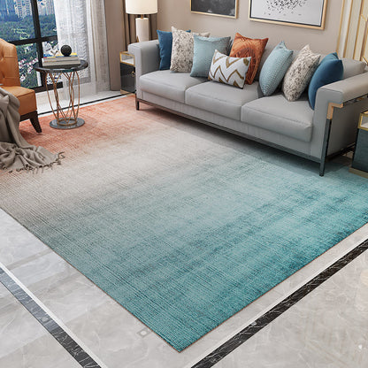 Simple Multicolor Plain Rug Polyester Industrial Area Carpet Washable Anti-Slip Stain Resistant Rug for Great Room Aqua Clearhalo 'Area Rug' 'Rug' 2171130