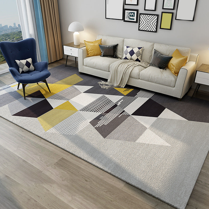 Chic Postmodernism Rug Multi Color Steampunk Carpet Synthetics Pet Friendly Stain Resistant Non-Slip Backing Rug for Home - Grey - Clearhalo - 'Area Rug' - 'Rug' - 2171139