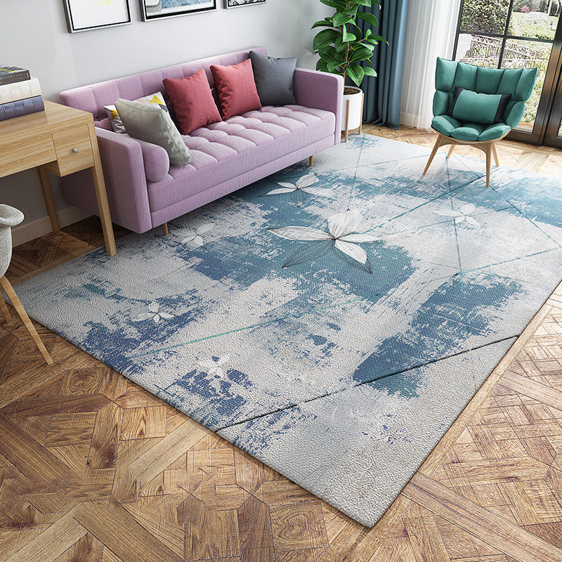 Chic Postmodernism Rug Multi Color Steampunk Carpet Synthetics Pet Friendly Stain Resistant Non-Slip Backing Rug for Home - Gray-Blue - Clearhalo - 'Area Rug' - 'Rug' - 2171140