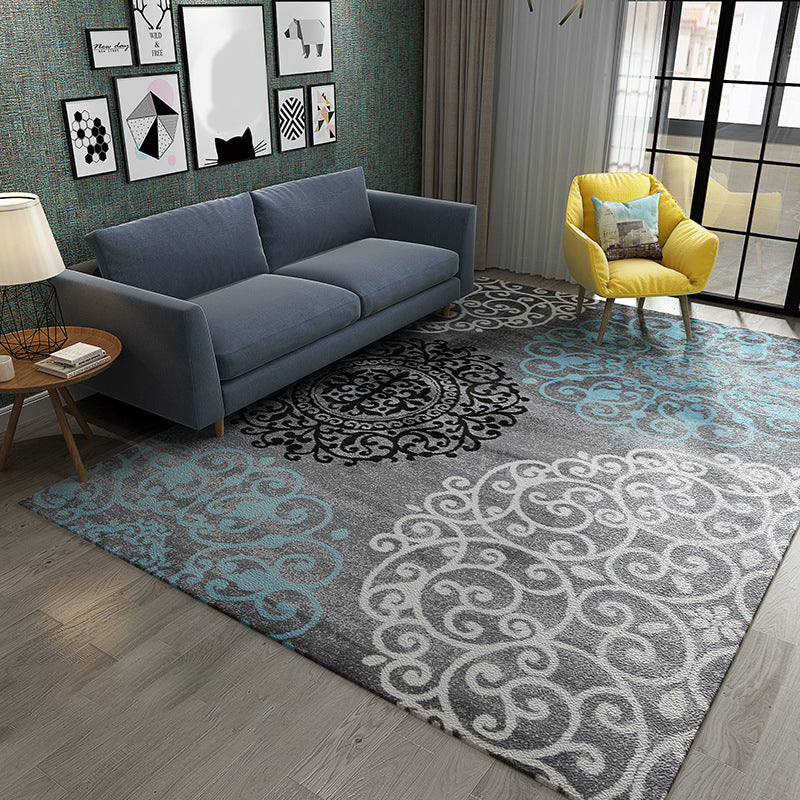 Chic Postmodernism Rug Multi Color Steampunk Carpet Synthetics Pet Friendly Stain Resistant Non-Slip Backing Rug for Home - Dark Gray - Clearhalo - 'Area Rug' - 'Rug' - 2171141