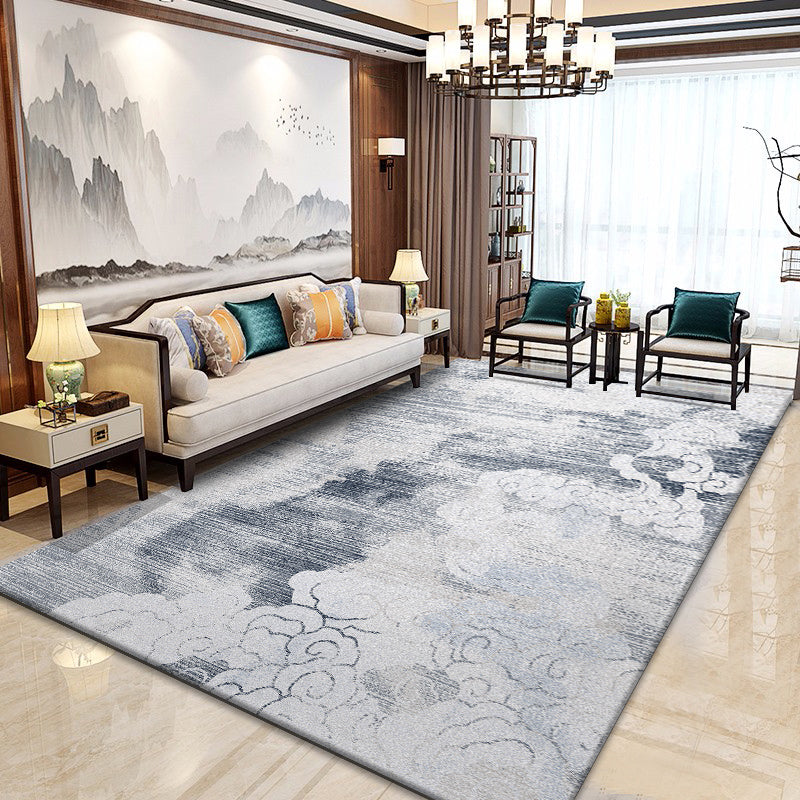 Industrial Plain Rug Multi Color Synthetics Area Carpet Pet Friendly Anti-Slip Machine Washable Rug for Great Room