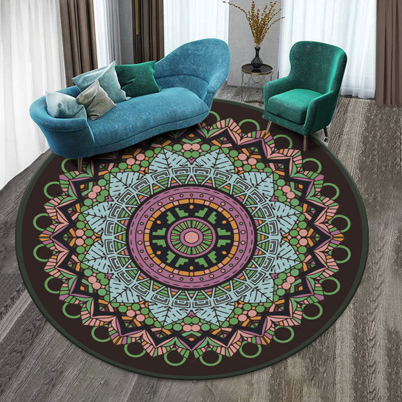 Classy Multicolor Tribal Print Rug Synthetics Bohemian Carpet Non-Slip Pet Friendly Washable Area Rug for Home Deco Blue-Green Clearhalo 'Area Rug' 'Bohemian' 'Rugs' Rug' 2171633