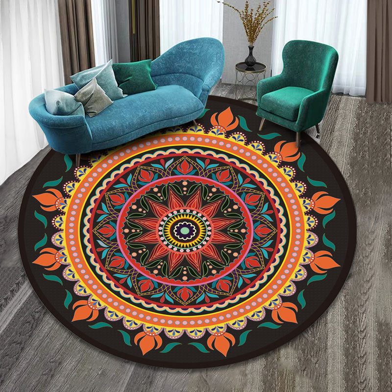 Classy Multicolor Tribal Print Rug Synthetics Bohemian Carpet Non-Slip Pet Friendly Washable Area Rug for Home Deco Orange Clearhalo 'Area Rug' 'Bohemian' 'Rugs' Rug' 2171634