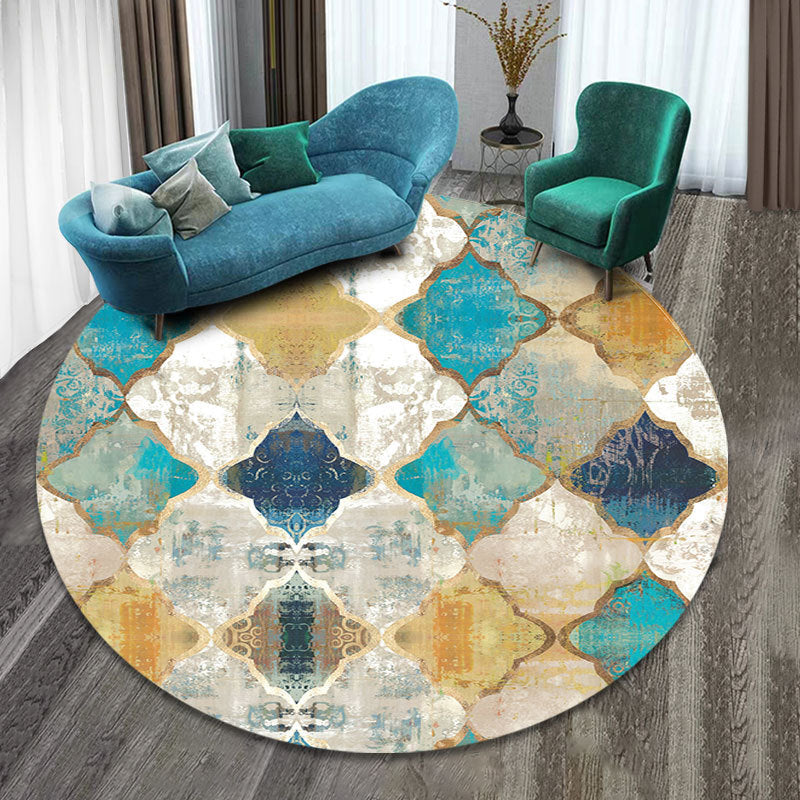 Classy Multicolor Tribal Print Rug Synthetics Bohemian Carpet Non-Slip Pet Friendly Washable Area Rug for Home Deco Blue Clearhalo 'Area Rug' 'Bohemian' 'Rugs' Rug' 2171639