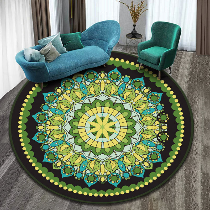 Classy Multicolor Tribal Print Rug Synthetics Bohemian Carpet Non-Slip Pet Friendly Washable Area Rug for Home Deco Green Clearhalo 'Area Rug' 'Bohemian' 'Rugs' Rug' 2171643