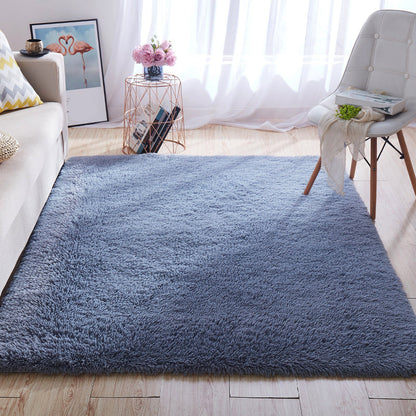 Multi-Color Home Area Rug Nordic Plain Rug Fluffy Machine Washable Stain Resistant Anti-Slip Backing Rug with Braided Trim Grey Clearhalo 'Area Rug' 'Casual' 'Rugs' Rug' 2172225