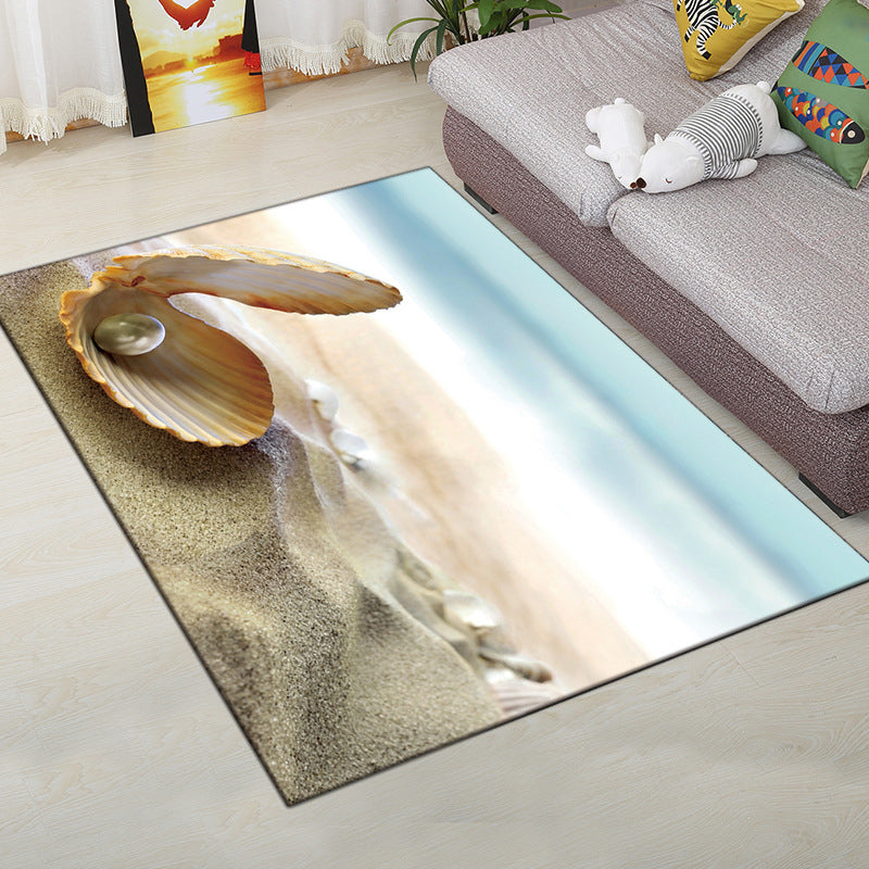 Multi-Color Modern Rug Polyester Digital Graphic Area Carpet Anti-Slip Backing Pet Friendly Washable Rug for Guest Room - Light Blue-White - Clearhalo - 'Area Rug' - 'Rug' - 2183657