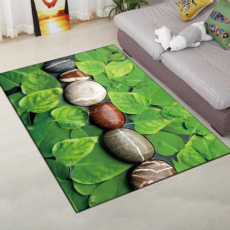 Multi-Color Modern Rug Polyester Digital Graphic Area Carpet Anti-Slip Backing Pet Friendly Washable Rug for Guest Room - Green - Clearhalo - 'Area Rug' - 'Rug' - 2183663