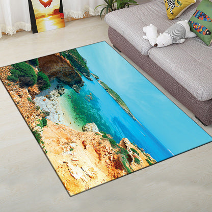 Multi-Color Modern Rug Polyester Digital Graphic Area Carpet Anti-Slip Backing Pet Friendly Washable Rug for Guest Room - Sky Blue - Clearhalo - 'Area Rug' - 'Rug' - 2183675