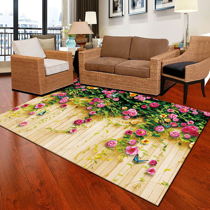 Multi-Color Modern Rug Polyester Digital Graphic Area Carpet Anti-Slip Backing Pet Friendly Washable Rug for Guest Room - Khaki - Clearhalo - 'Area Rug' - 'Rug' - 2183683