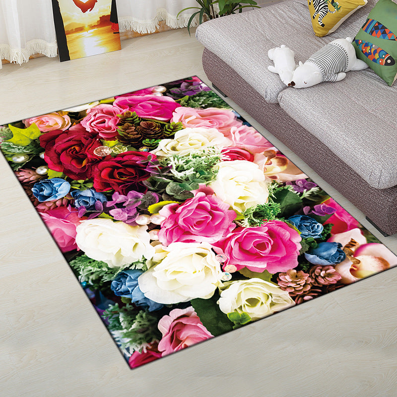 Multi-Color Modern Rug Polyester Digital Graphic Area Carpet Anti-Slip Backing Pet Friendly Washable Rug for Guest Room - Pink - 5'11" x 9'2" - Clearhalo - 'Area Rug' - 'Rug' - 2183685