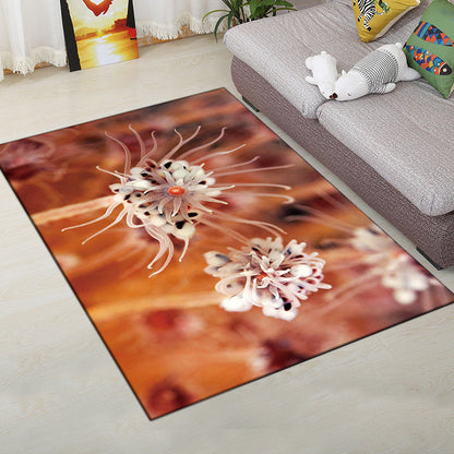 Multi-Color Modern Rug Polyester Digital Graphic Area Carpet Anti-Slip Backing Pet Friendly Washable Rug for Guest Room - White-Brown - Clearhalo - 'Area Rug' - 'Rug' - 2183694