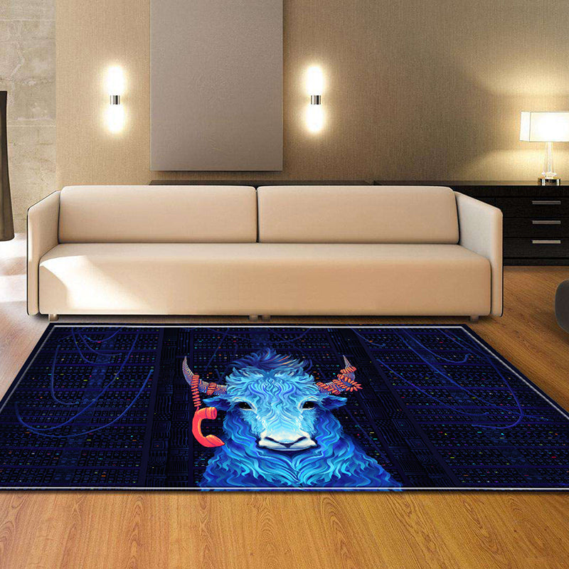 Trendy Contemporary Indoor Rug Multi Colored Graphic Print Rug Anti-Slip Machine Washable Stain Resistant Rug for Family Room Lake Blue Clearhalo 'Area Rug' 'Rug' 2183737