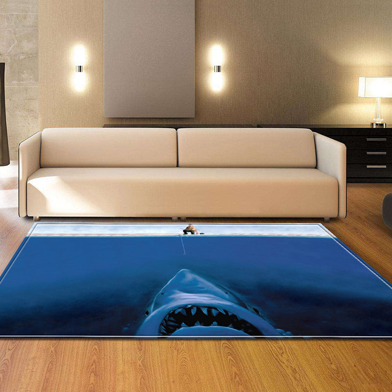 Trendy Contemporary Indoor Rug Multi Colored Graphic Print Rug Anti-Slip Machine Washable Stain Resistant Rug for Family Room Ocean Blue Clearhalo 'Area Rug' 'Rug' 2183738