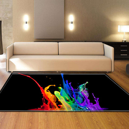 Trendy Contemporary Indoor Rug Multi Colored Graphic Print Rug Anti-Slip Machine Washable Stain Resistant Rug for Family Room Black-Red Clearhalo 'Area Rug' 'Rug' 2183746
