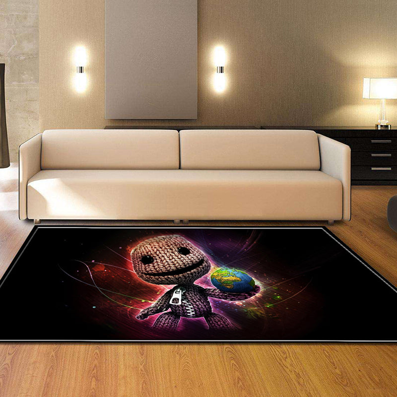 Trendy Contemporary Indoor Rug Multi Colored Graphic Print Rug Anti-Slip Machine Washable Stain Resistant Rug for Family Room Black-Purple Clearhalo 'Area Rug' 'Rug' 2183751