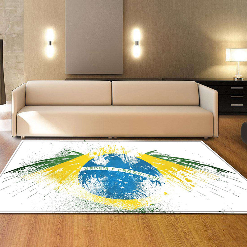 Trendy Contemporary Indoor Rug Multi Colored Graphic Print Rug Anti-Slip Machine Washable Stain Resistant Rug for Family Room White-Yellow Clearhalo 'Area Rug' 'Rug' 2183753