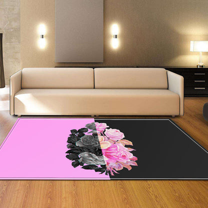Trendy Contemporary Indoor Rug Multi Colored Graphic Print Rug Anti-Slip Machine Washable Stain Resistant Rug for Family Room Black-Pink Clearhalo 'Area Rug' 'Rug' 2183757