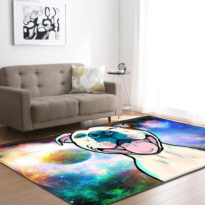 Cool Funky Area Rug Multi-Color Bulldog Print Carpet Machine Washable Stain Resistant Anti-Slip Rug for Home Decoration Clearhalo 'Area Rug' 'Rug' 2183777