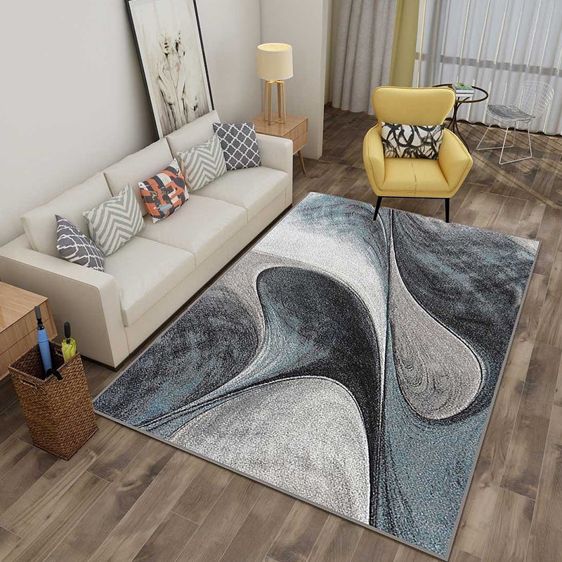 Multicolor 3D Illusion Geometry Rug Polyester Modernist Rug Anti-Slip Pet Friendly Machine Washable Rug for Great Room - Blue-Gray - Clearhalo - 'Area Rug' - 'Rug' - 2183801