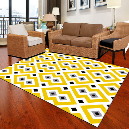 Black and White Novelty Rug Polypropylene Optical Illusions Geometrical Carpet Stain Resistant Pet Friendly Anti-Slip Rug for Home Clearhalo 'Area Rug' 'Rug' 2183814