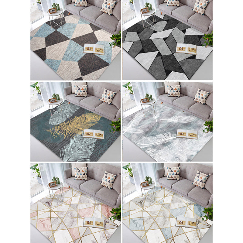Pretty Nordic Style Rug Multicolor Geometric Color Block Rug Machine Washable Stain Resistant Anti-Slip Rug for Great Room Clearhalo 'Area Rug' 'Modern' 'Rugs' Rug' 2184788