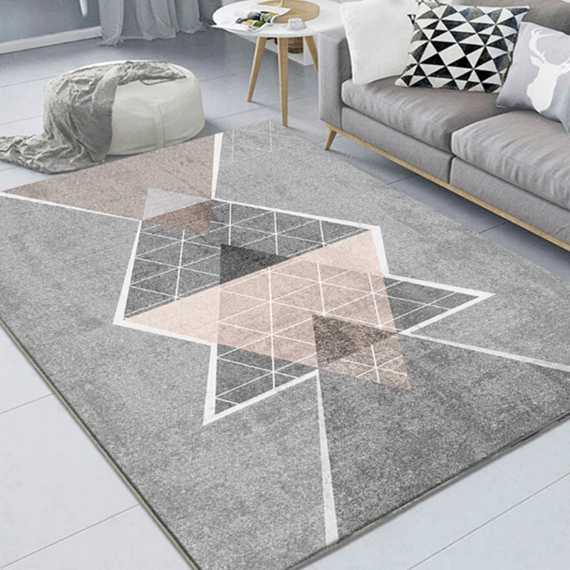 Pretty Nordic Style Rug Multicolor Geometric Color Block Rug Machine Washable Stain Resistant Anti-Slip Rug for Great Room Light Gray Clearhalo 'Area Rug' 'Modern' 'Rugs' Rug' 2184789