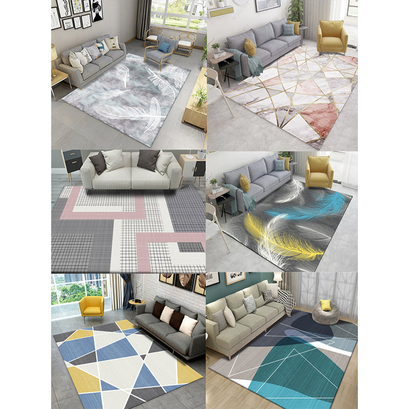 Pretty Nordic Style Rug Multicolor Geometric Color Block Rug Machine Washable Stain Resistant Anti-Slip Rug for Great Room Clearhalo 'Area Rug' 'Modern' 'Rugs' Rug' 2184791