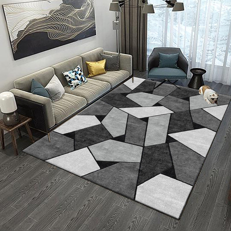 Pretty Nordic Style Rug Multicolor Geometric Color Block Rug Machine Washable Stain Resistant Anti-Slip Rug for Great Room Grey Clearhalo 'Area Rug' 'Modern' 'Rugs' Rug' 2184798