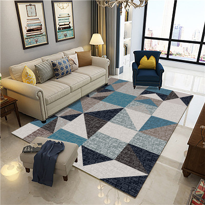 Pretty Nordic Style Rug Multicolor Geometric Color Block Rug Machine Washable Stain Resistant Anti-Slip Rug for Great Room Blue Clearhalo 'Area Rug' 'Modern' 'Rugs' Rug' 2184799